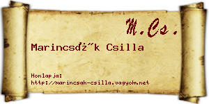 Marincsák Csilla névjegykártya